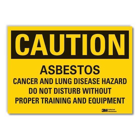 Lyle Asbestos Caution Reflective Label, 10 in H, 14 in W, English, LCU3-0483-RD_14x10 LCU3-0483-RD_14x10