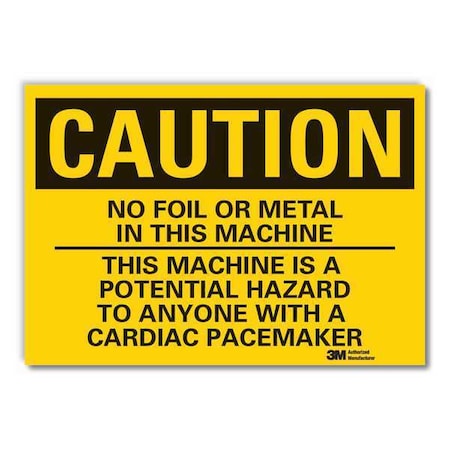 Lyle Microwave Caution Reflective Label, 3 1/2 in Height, 5 in Width, Reflective Sheeting, English LCU3-0486-RD_5x3.5