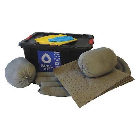 Oil-Dri Spill Kit Refill, 14 gal Volume Absorbed per Kit, 15 gal Capacity, Lab Pack, Gray L91515