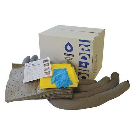 Oil-Dri Spill Kit Refill, 12 gal Volume Absorbed per Kit, 10 gal Capacity, Box, Gray L91410R