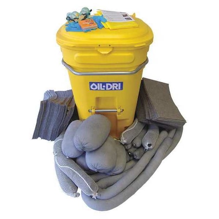 Oil-Dri Spill Kit, 94 gal Volume Absorbed per Kit, 95 gal Capacity, Kaddie, Gray L90595
