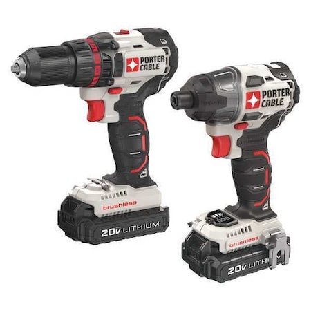 Porter-Cable 20V MAX* Brushless Compact Cordless Drill/Impact Driver 2-Tool Combo Kit PCCK618L2