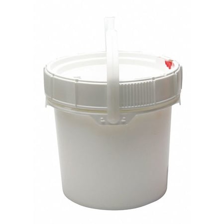 Zoro Select Pail, 3.5 gal., Plastic Handle, White, W/Lid MNG8003-WL