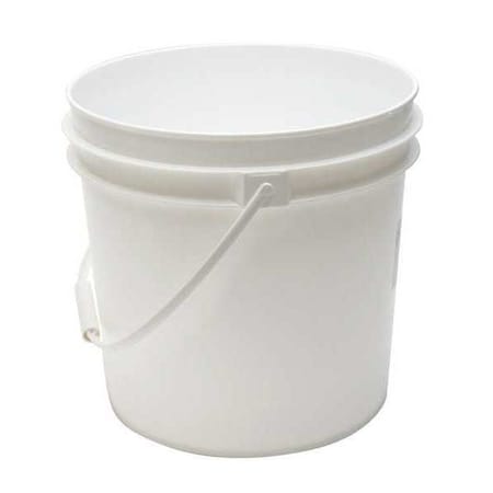 Zoro Select Pail, 2.0 gal., Plastic Handle, White ROP2120-WP