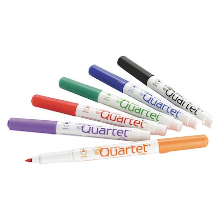 Quartet Dry Erase Marker, Fine Tip, Assorted Colors, PK6 Low Odor 659511QB