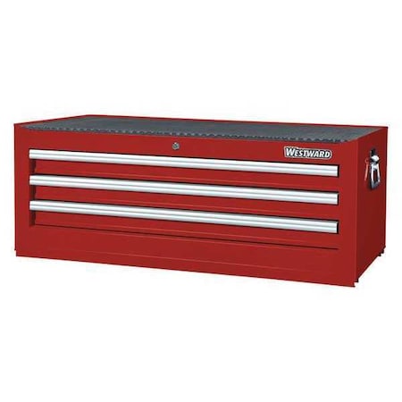 Westward WESTWARD Intermediate Chest, 3-Drawers, Powder Coated Red, 42" W x 19" D x 16" H 49EV14