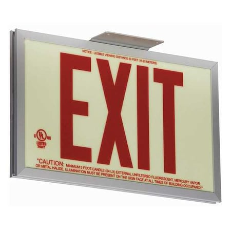 Zoro Select Exit Sign, 7 1/2 in x 13 in, Plastic, GRAN11411 GRAN11411