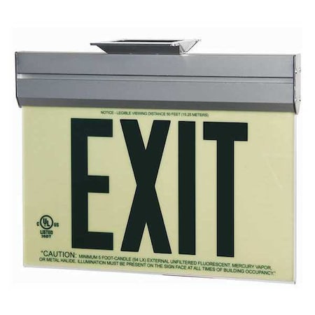 Zoro Select Exit Sign, 7 1/2 in x 13 in, Plastic, GRAN11408 GRAN11408