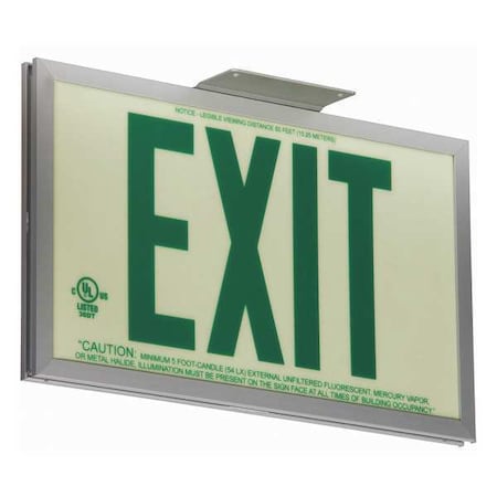 Zoro Select Exit Sign, 7 1/2 in x 13 in, Plastic, GRAN11413 GRAN11413