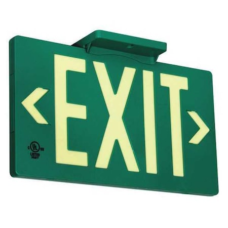 Zoro Select Exit Sign, 8 3/4 in x 15 1/2 in, Plastic, GRAN11414 GRAN11414