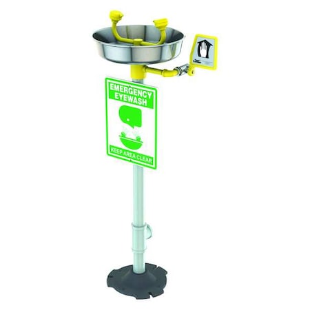 Condor Plumbed Eyewash, Floor Mount, Plumbed, 39 1/2 in H., 12 in W 49EV46