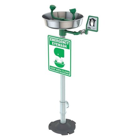 Condor Plumbed Eyewash, Floor Mount, Plumbed, 39 1/2 in H., 12 in W 49EV54