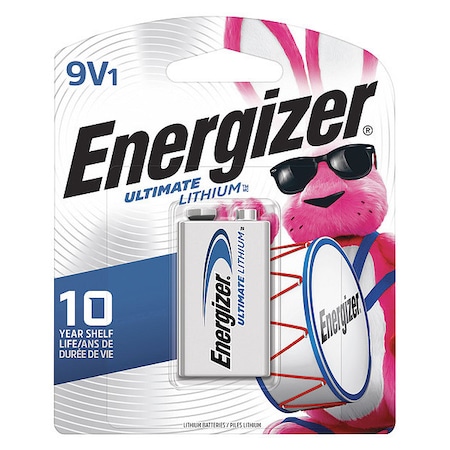 Energizer Ultimate Lithium, 9V Lithium Battery, 9V DC L522BP