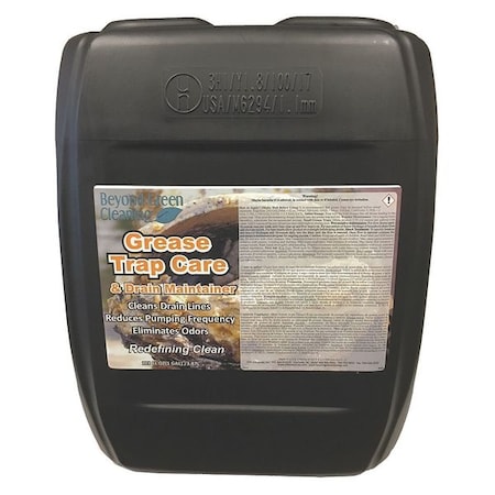 Beyond Green Cleaning Grease Trap Treatment, 5 Gal Pail, Liquid, Colorless 9300-005