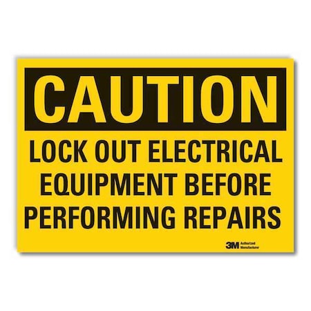Lyle Caution Sign, 7 in. H, Vinyl, LCU3-0439-RD_10x7 LCU3-0439-RD_10x7