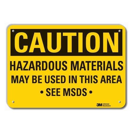 Lyle Caution Sign, 7 in H, 10 in W, Vertical Rectangle, English, LCU3-0432-RA_10x7 LCU3-0432-RA_10x7