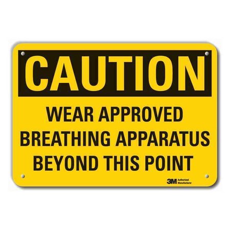 Lyle Caution Sign, 10 in. H, Alum, Wear Approved LCU3-0424-RA_14x10
