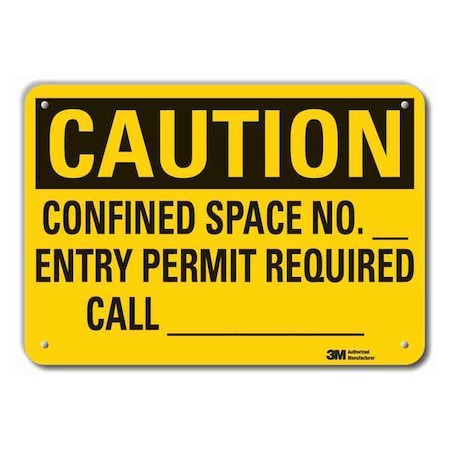 Lyle Caution Sign, 10 in. H, Aluminum, LCU3-0425-RA_14x10 LCU3-0425-RA_14x10