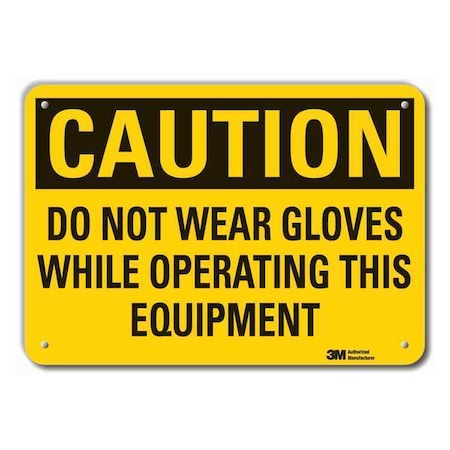 Lyle Reflective  Hand  Caution Sign, 10 in Height, 14 in Width, Aluminum, Horizontal Rectangle, English LCU3-0410-RA_14x10