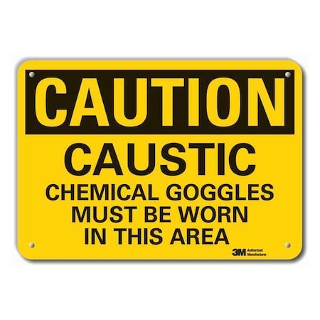 Lyle Caution Sign, 10" W, 7" H, 0.055" Thick, LCU3-0414-NP_10x7 LCU3-0414-NP_10x7