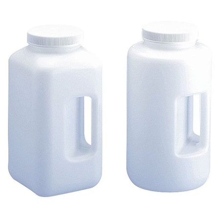 Zoro Select Square Bottle, Wide Mouth Bottle, 1.05 gal 49H023