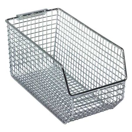 Quantum Storage Systems Hang & Stack Storage Bin, Wire, Chrome, 5 in H, 5 1/2 in W, 10 3/4 in L QMB530C