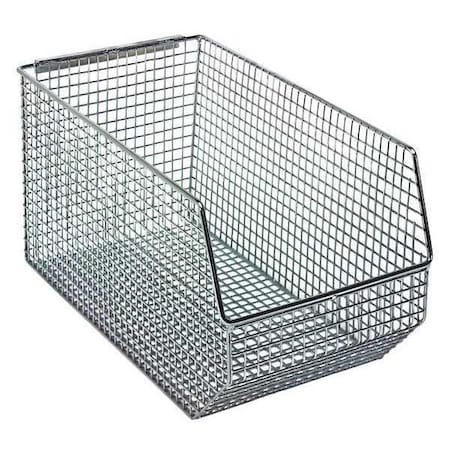 Quantum Storage Systems Hang & Stack Storage Bin, Wire, Chrome, 7 in H, 8 in W, 14 1/2 in L QMB540C