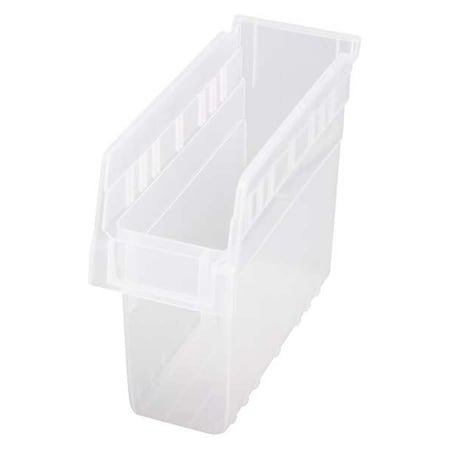 Quantum Storage Systems Shelf Storage Bin, Polypropylene, Clear, 8 in H, 4 3/8 in W, 11 5/8 in L QSB801CL