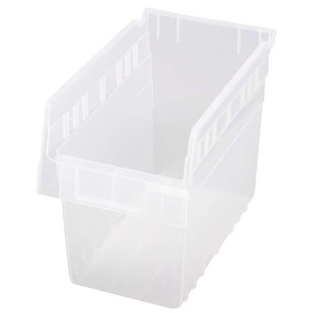 Quantum Storage Systems Shelf Storage Bin, Polypropylene, Clear, 8 in H, 6 5/8 in W, 11 5/8 in L QSB802CL