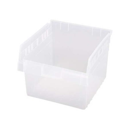 Quantum Storage Systems Shelf Storage Bin, Polypropylene, Clear, 8 in H, 11 1/8 in W, 11 5/8 in L QSB809CL