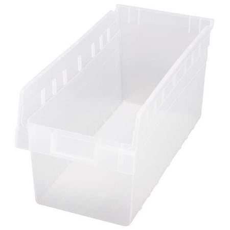 Quantum Storage Systems Shelf Storage Bin, Polypropylene, Clear, 8 in H, 8 3/8 in W, 17 7/8 in L QSB808CL