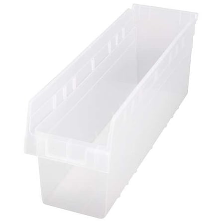 Quantum Storage Systems Shelf Storage Bin, Polypropylene, Clear, 8 in H, 6 5/8 in W, 23 5/8 in L QSB806CL