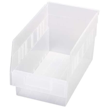 QUANTUM STORAGE SYSTEMS 30 lb Shelf Storage Bin, Polypropylene, 6 5/8 in W, 6 in H, Clear, 11 5/8 in L QSB202CL