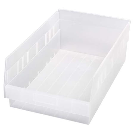 Quantum Storage Systems Shelf Storage Bin, Polypropylene, Clear, 6 in H, 11 1/8 in W, 17 7/8 in L QSB210CL