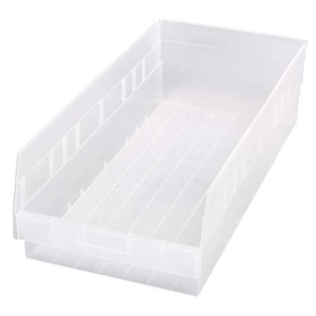 Quantum Storage Systems Shelf Storage Bin, Polypropylene, Clear, 6 in H, 11 1/8 in W, 23 5/8 in L QSB216CL