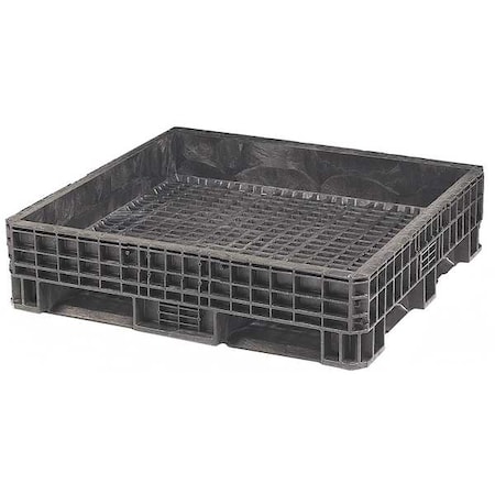 Orbis Bulk Container 13.2 cu ft Volume Cap., 48 in L, 45 in W, 19 3/8 in H, Plastic, Black HDRS4845-19 BLACK