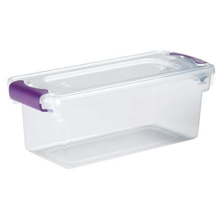 Homz Stackable Storage Tote W/ Lid, 1.8 gal, 16-1/4 in L x 7 in W x 6-1/8 in H, Clear, Polypropylene 3410GRPRCL.10