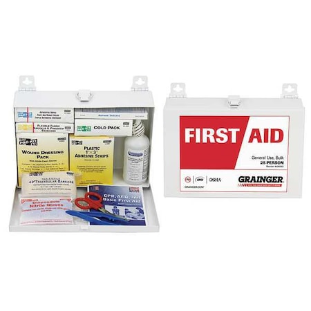 First Aid Only First Aid Kit and Housing, Metal 143 Components, 25 People Served 54620