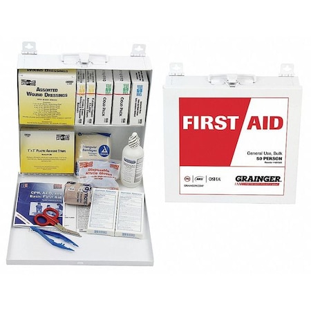 First Aid Only First Aid Kit and Housing, Metal 195 Components, 50 People Served 54622