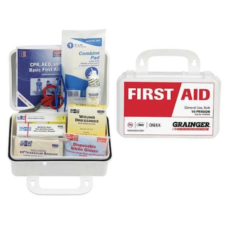 First Aid Only First Aid Kit and Housing, Plastic 74 Components, 10 People Served 54623