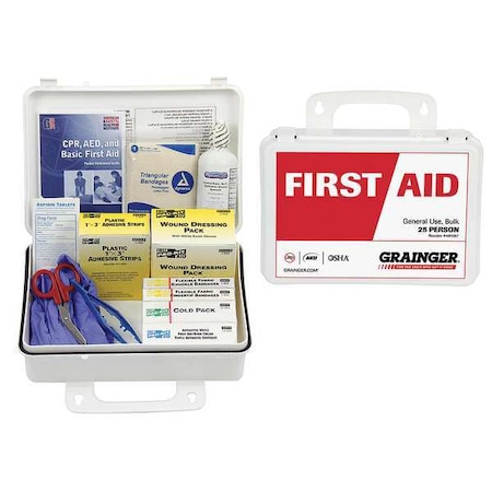 First Aid Only First Aid Kit and Housing, Plastic 138 Components, 25 People Served 54624