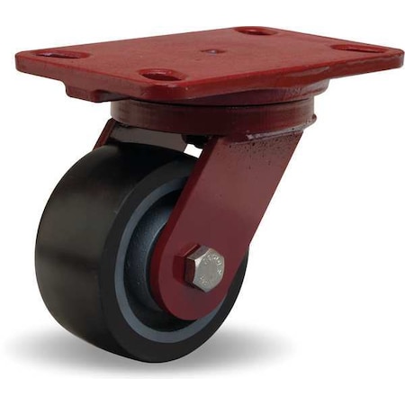 Hamilton Plate Caster, Swivel, Poly, 4 in., 975 lb. S-HS-4DB70