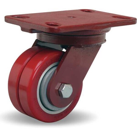 Hamilton Dual Whl Caster, Polyurthan, 4 in., 800 lb. S-HS-4SWF