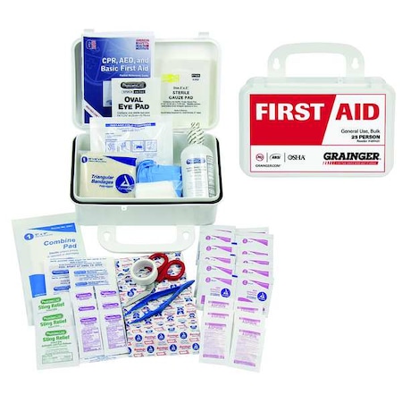 Zoro Select First Aid Kit, Type III, 106 Components, 25 People Served, Portable or Wall Mount, Plastic Housing 54629