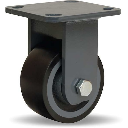 Hamilton Plte Caster, Rgd, Poly, 4 in., 975 lb., Blk R-WH-4DB70