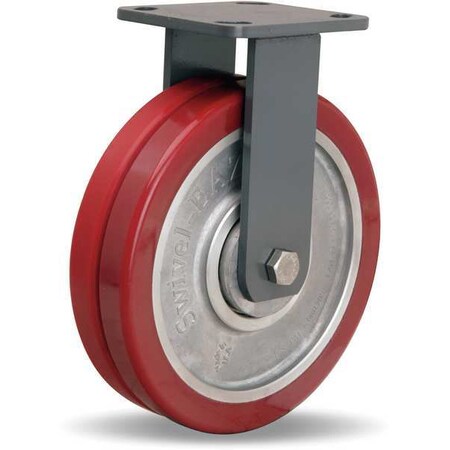 Hamilton Plte Caster, Rgd, Poly, 8 in., 2000 lb. R-WH-8SWF
