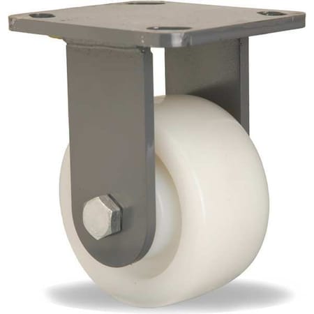 Hamilton Plte Caster, Rgd, Nylon, 4 in., 800 lb., Whte R-WH-4WNB