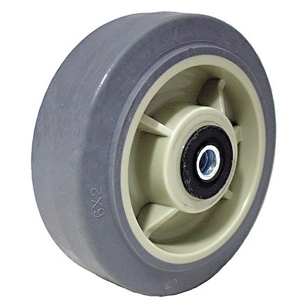 Zoro Select Caster Wheel, TPR, 6 in., 600 lb., Gray P-RP-060X020/050R