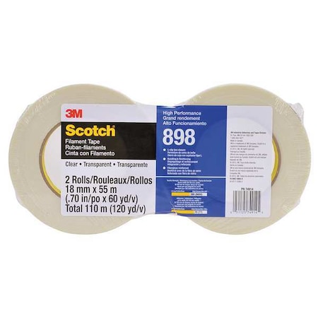 Scotch Filament Tape, 45/64 in. x 60 yd., PK2 898