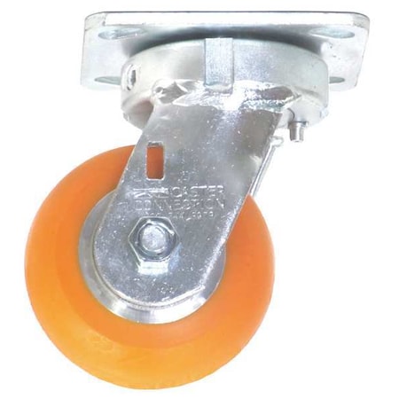 Zoro Select Kingpinless Swivel Plate Caster, Polyurethane, 650 lb. CDP-G-5